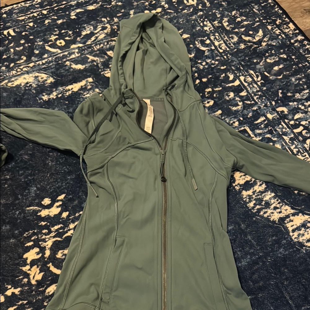 Green Hooded Zip-Up Jacket